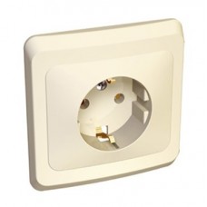Розетка 1-м СП Этюд 16А с заземлением крем. SchE PC16-003K