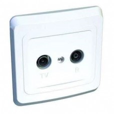 Розетка TV+FM 1-м CП Этюд оконечн. белый SchE TVC-001B