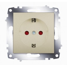 Розетка Cosmo с заземлением защитные шторки титаниум ABB 619-011400-243