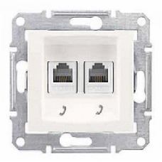 Механизм розетки телефонный 1-м СП RJ11+RJ11 Sedna беж. SchE SDN4201147