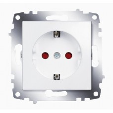 Розетка Cosmo с заземлением защитные шторки белый ABB 619-010200-243