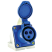 Розетка наружной установки 16A 2P+Е 220В IP44 ЭКФ (113) ps-113-16-220