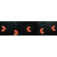 Подвески Луны 3*0.5 м, КРАСНЫЙ, прозрачный провод RL-PMN3*0.5-T/R