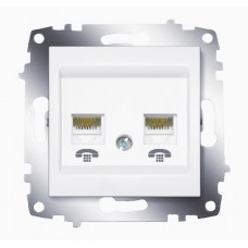 Розетка 2-м Cosmo TF (RJ 11 + RJ 11) белый ABB 619-010200-222