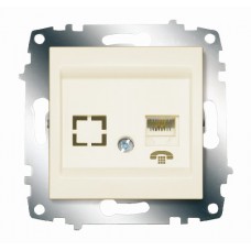 Розетка Cosmo TF (RJ 11 + гнездо) крем. ABB 619-010300-221