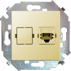 Механизм розетки телефонный СП RJ-11 Simon15 слоновая кость 1591480-031