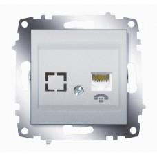 Розетка Cosmo TF (RJ 11 + гнездо) алюм. ABB 619-011000-221