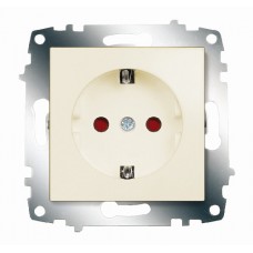 Розетка Cosmo с заземлением защитные шторки крем. ABB 619-010300-243