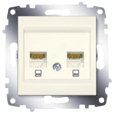 Розетка комп. 2-м Cosmo (RJ45 cat 6 + RJ45 cat 6) крем. ABB 619-010300-248