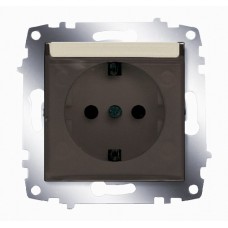 Розетка Cosmo с заземлением с защ. крышкой титаниум ABB 619-011400-218