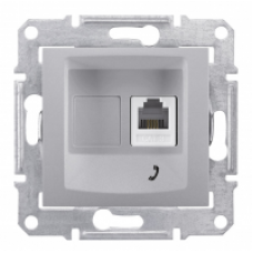 Механизм розетки телефонный 1-м СП RJ11 Sedna алюм. SchE SDN4101160