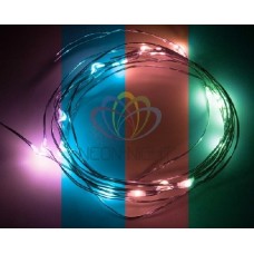 Электрогирлянда "Роса" (батарейки 3хААА в компл.) 2м 20LED RGB 5Вт 4.5В IP20 прозр. провод NEON-NIGHT 303-009