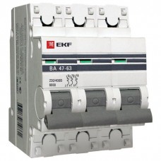 Автоматический выключатель 3п C 32А ВА 47-63 6кА PROxima EKF mcb4763-6-3-32C-pro
