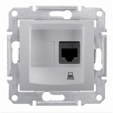 Механизм розетки компьютерной 1-м СП RJ45 Sedna алюм. SchE SDN4300160