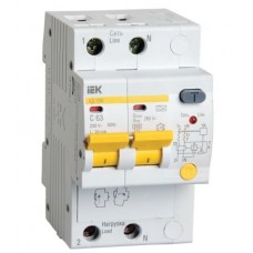 Дифавтомат 2п 3.5мод. C 10А 30мА тип A 4.5кА АД-12М ИЭК MAD12-2-010-C-030