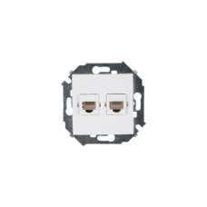 Механизм розетки компьютерной СП двойн. 2хRJ-45 Simon15 белый 1591593-030