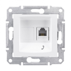 Механизм розетки телефонный 1-м СП RJ11 Sedna белый SchE SDN4101121