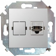 Механизм розетки телефонный СП RJ-11 Simon15 белый 1591480-030