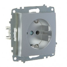 Розетка Cosmo с заземлением алюм. ABB 619-011000-217