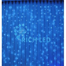 Занавес 2*3 м, флэш, СИНИЙ, прозрачный провод RL-C2*3F-T/B