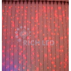 Занавес 2*6 м, КРАСНЫЙ, черный провод RL-C2*6-B/R
