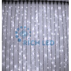 Занавес 2*3 м, БЕЛЫЙ, прозрачный провод RL-C2*3-T/W